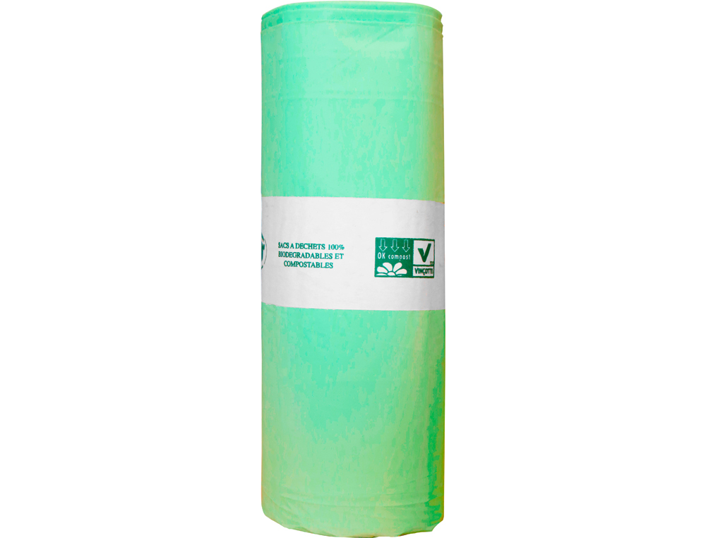 Sac poubelle coldis compostable 80 litres coloris vert 250 unites