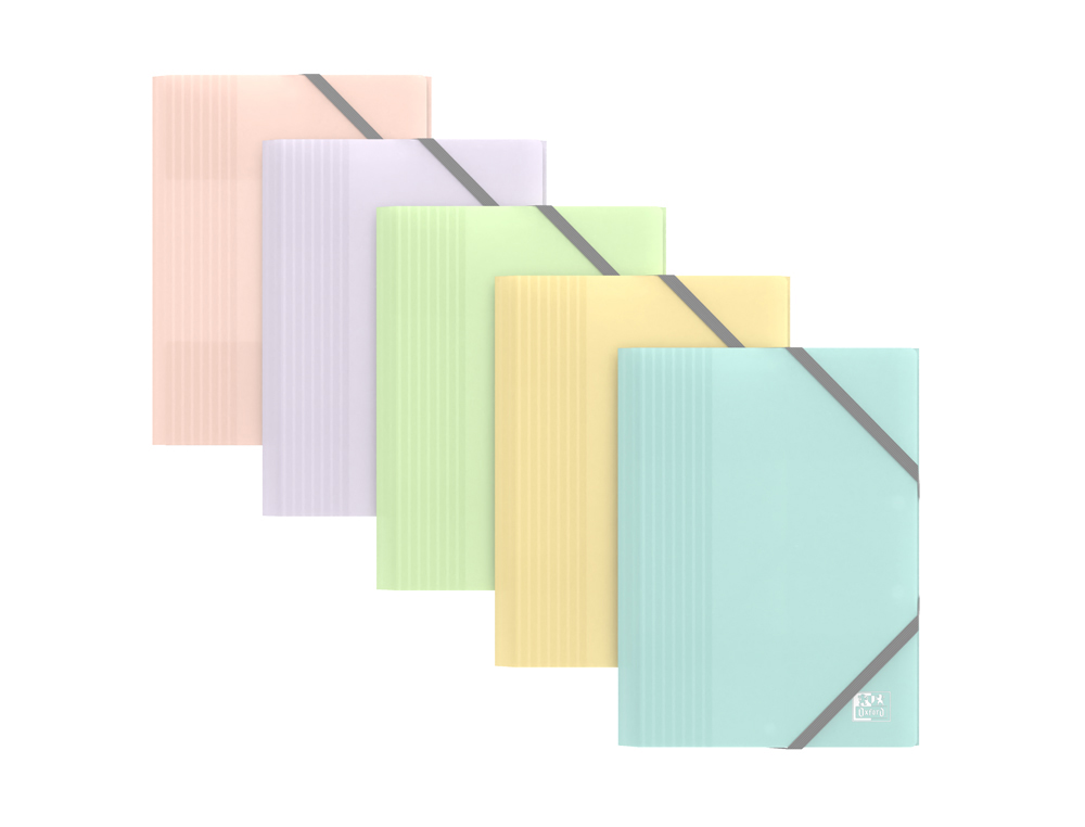 Chemise elastique oxford a6 pp coloris assortis pastel    opaque lot 40 unites