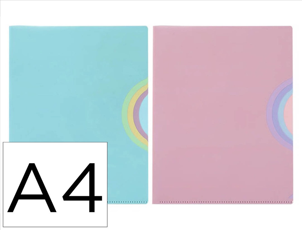 Pochette coin viquel rainbow pastel polypropylene a4 4     positions coloris aleatoire