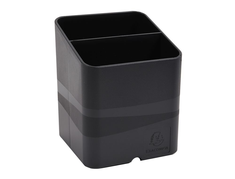 Pot a crayons exacompta pen-cube ecoblack 2           compartiments coloris noir