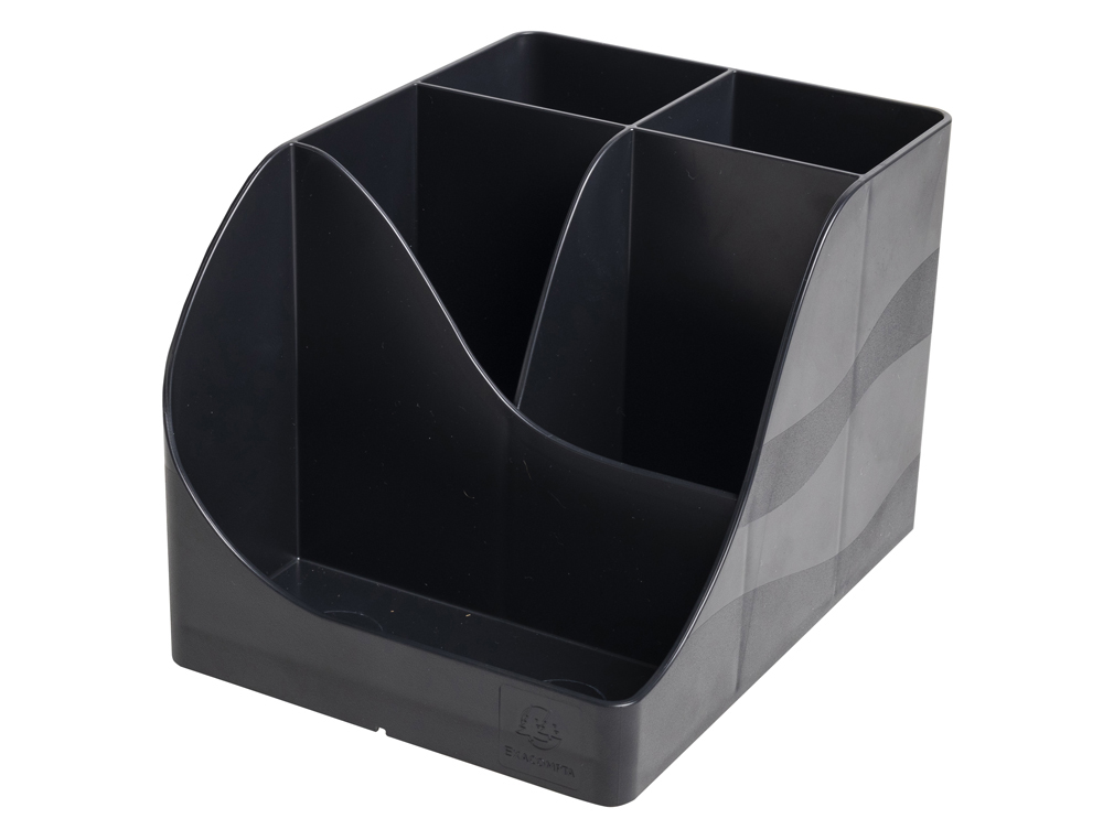 Pot a crayons exacompta pen-wave neo deco 5           compartiments coloris noir