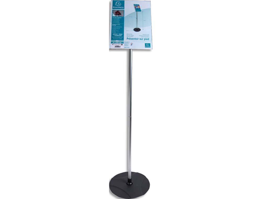 Presentoir pied exacompta aluminium vertical a4 coloris noir