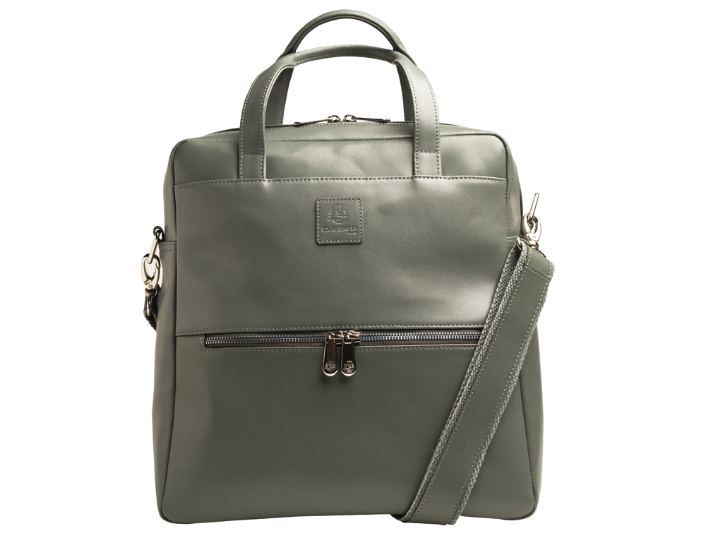 Sac a dos exacompta ordinateur portable 14"       exactive cuir coloris gris    etain