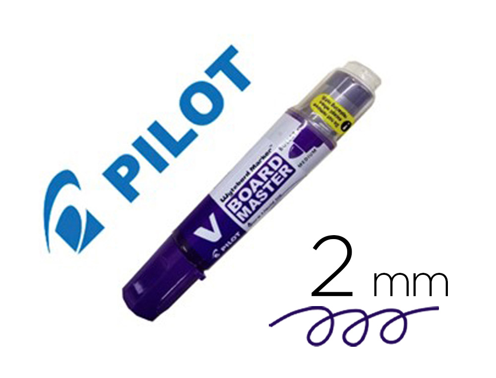 Marqueur pilot v-board master rechargeable pointe conique   moyenne trace 2mm encre       liquide base alcool violet
