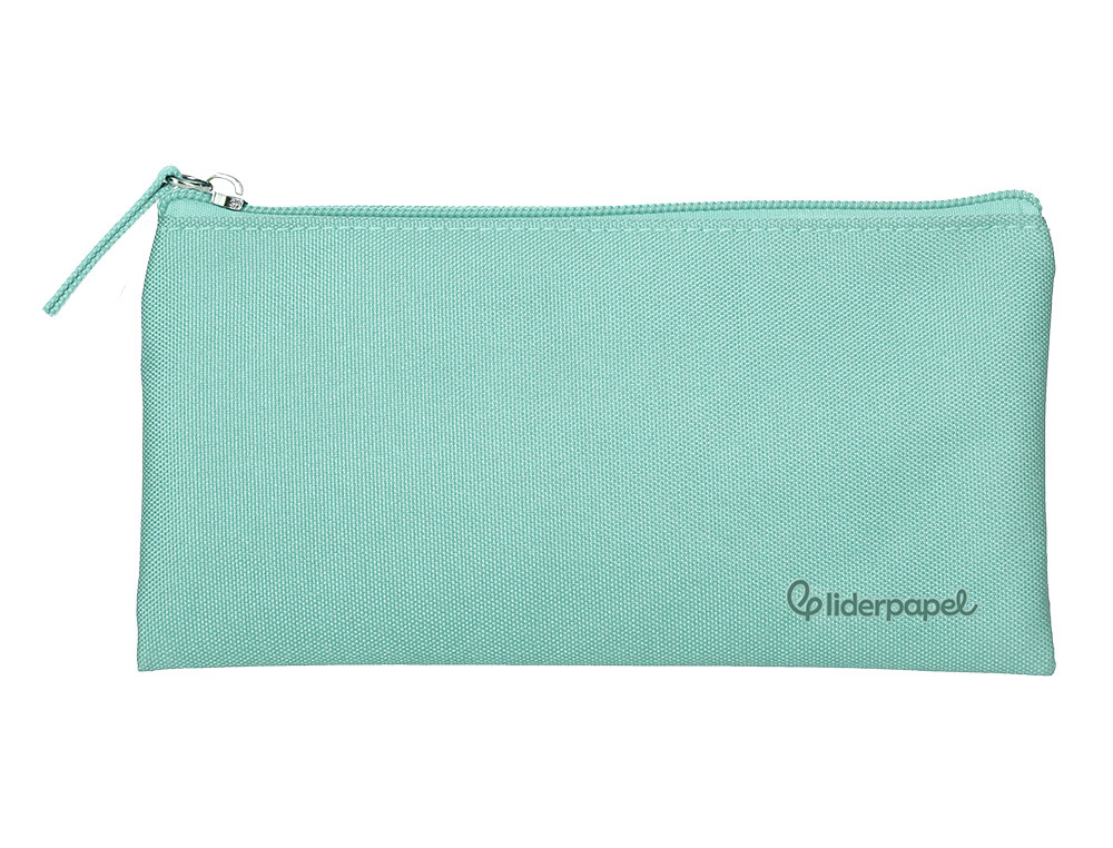Fourre-tout liderpapel plat 1 compartiment 20x10cm coloris  vert amande