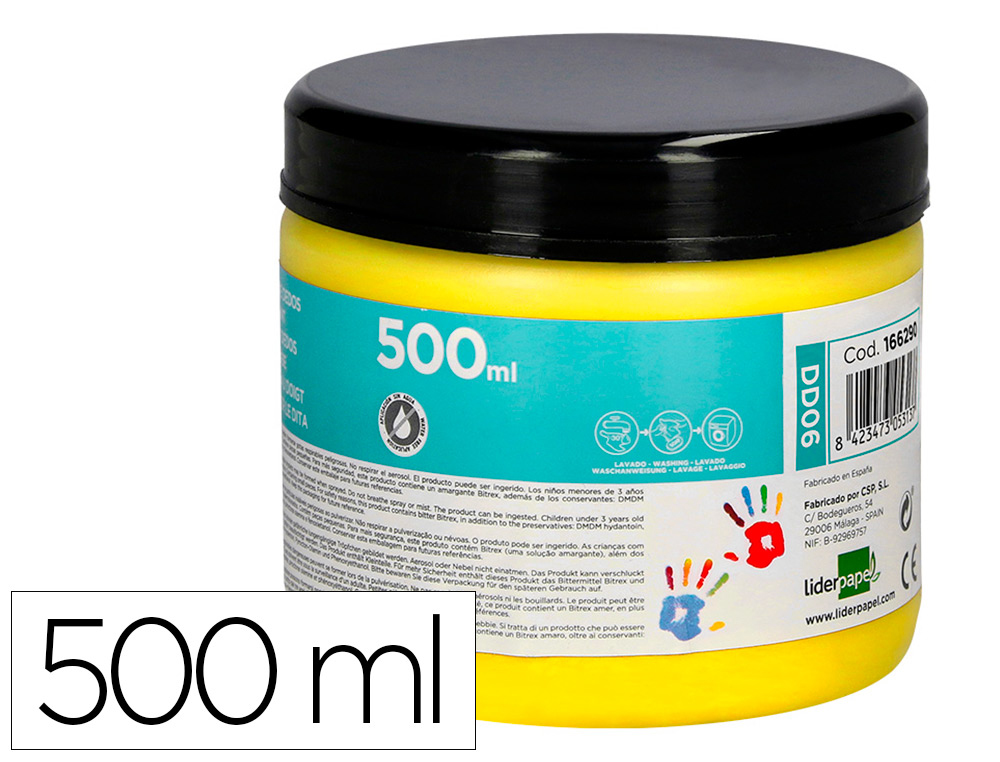 Peinture au doigt liderpapel flacon 500 ml coloris jaune