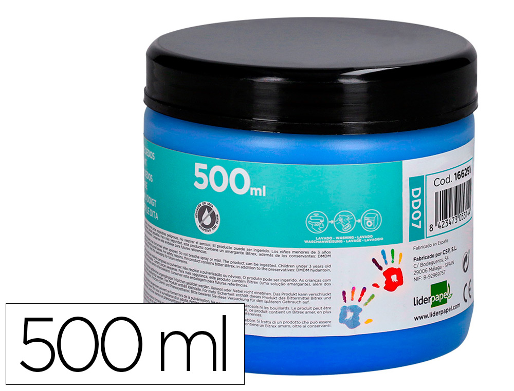 Peinture au doigt liderpapel flacon 500 ml coloris bleu