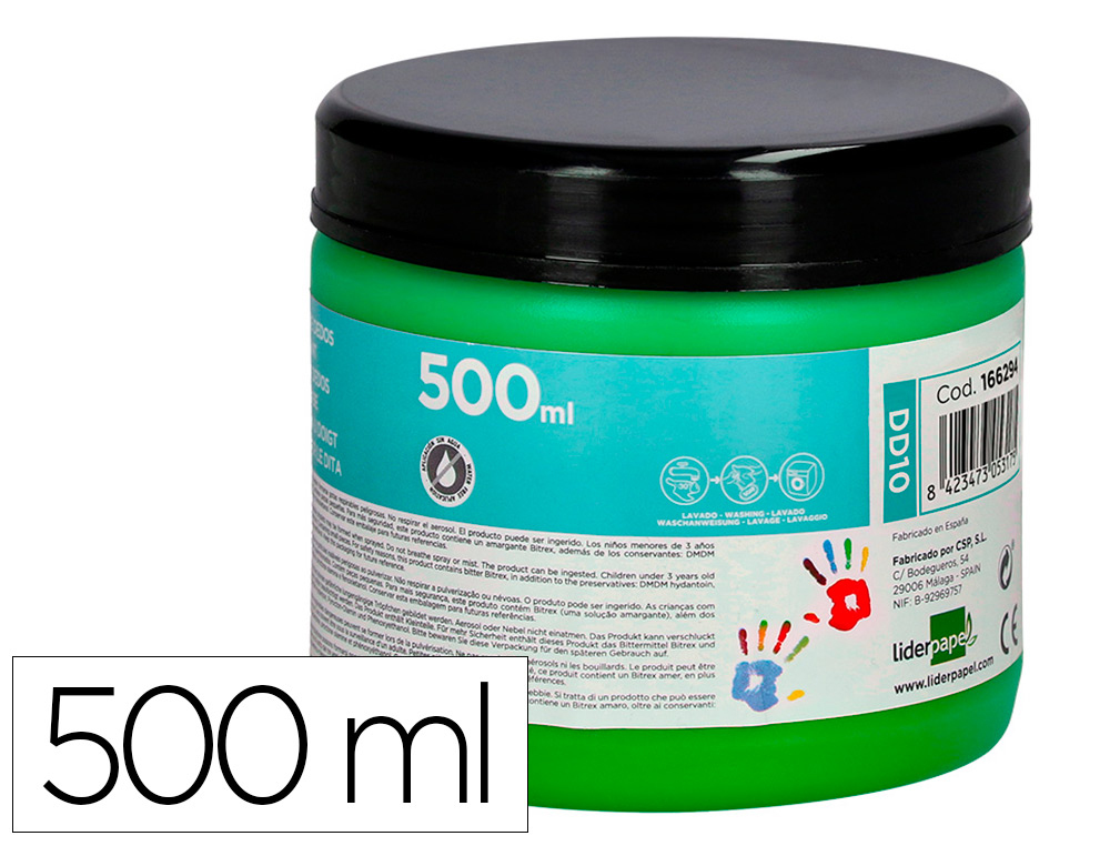 Peinture au doigt liderpapel flacon 500 ml coloris vert