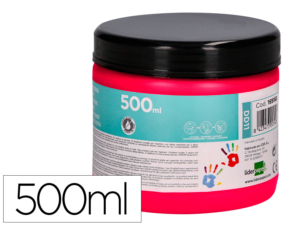 Peinture au doigt liderpapel flacon 500 ml coloris rose