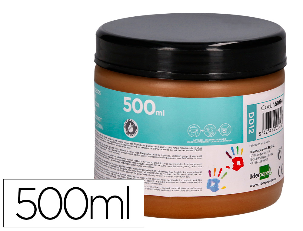 Peinture au doigt liderpapel flacon 500 ml coloris marron