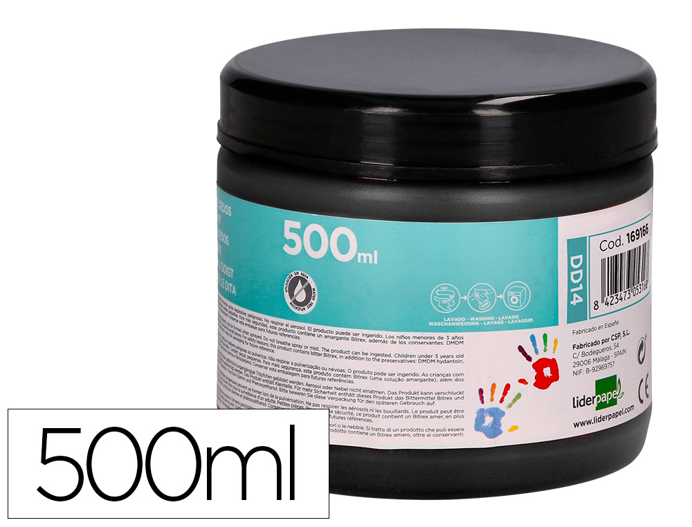 Peinture au doigt liderpapel flacon 500 ml coloris noir