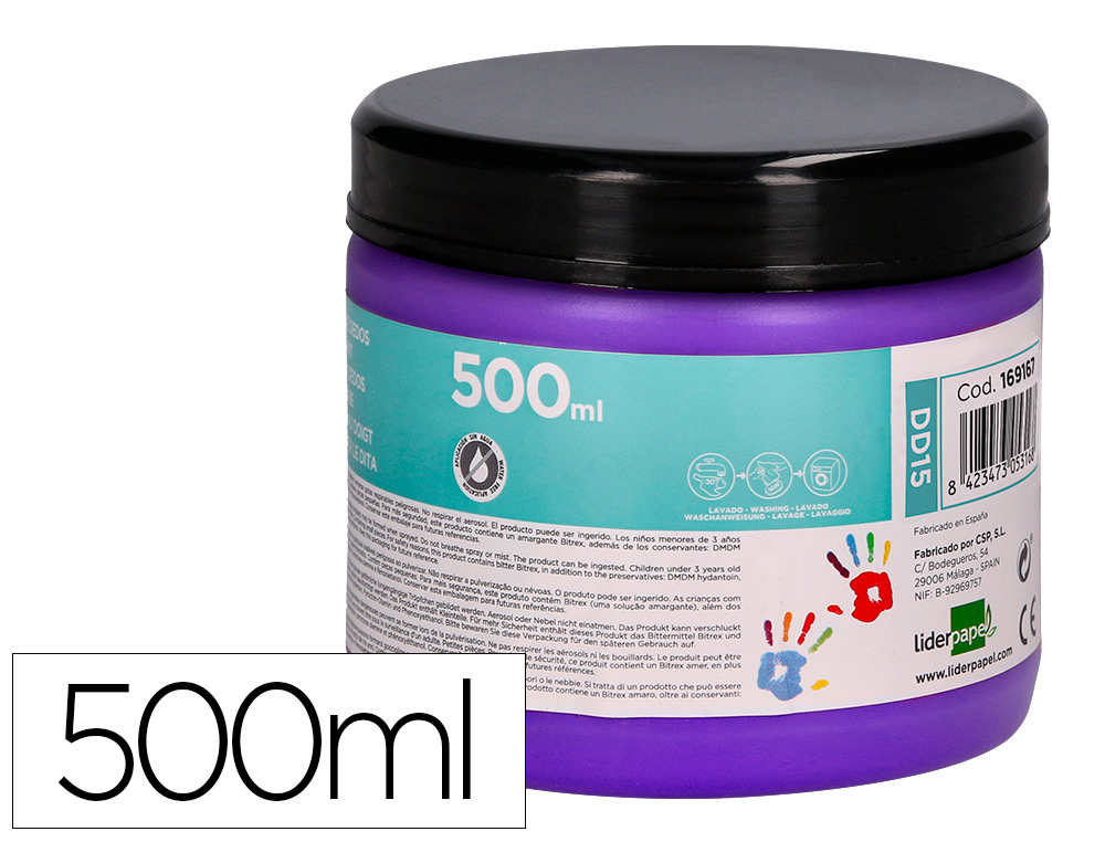 Peinture au doigt liderpapel flacon 500 ml coloris violet