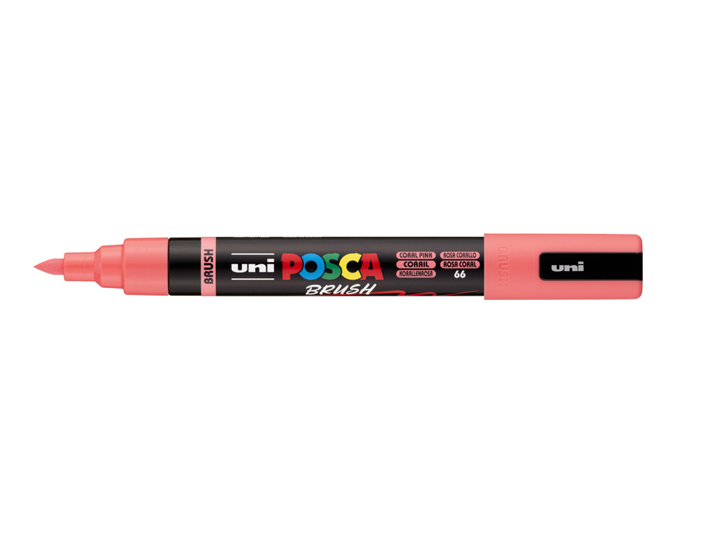 Marqueur posca pc5br peinture base eau inodore tout support pointe moyenne brush coloris  corail
