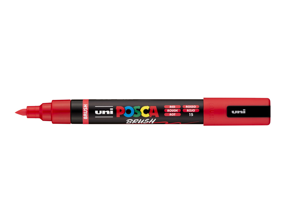 Marqueur posca pc5br peinture base eau inodore tout support pointe moyenne brush coloris  rouge