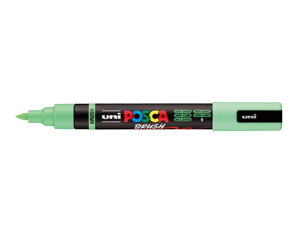 Marqueur posca pc5br peinture base eau inodore tout support pointe moyenne brush coloris  vert clair