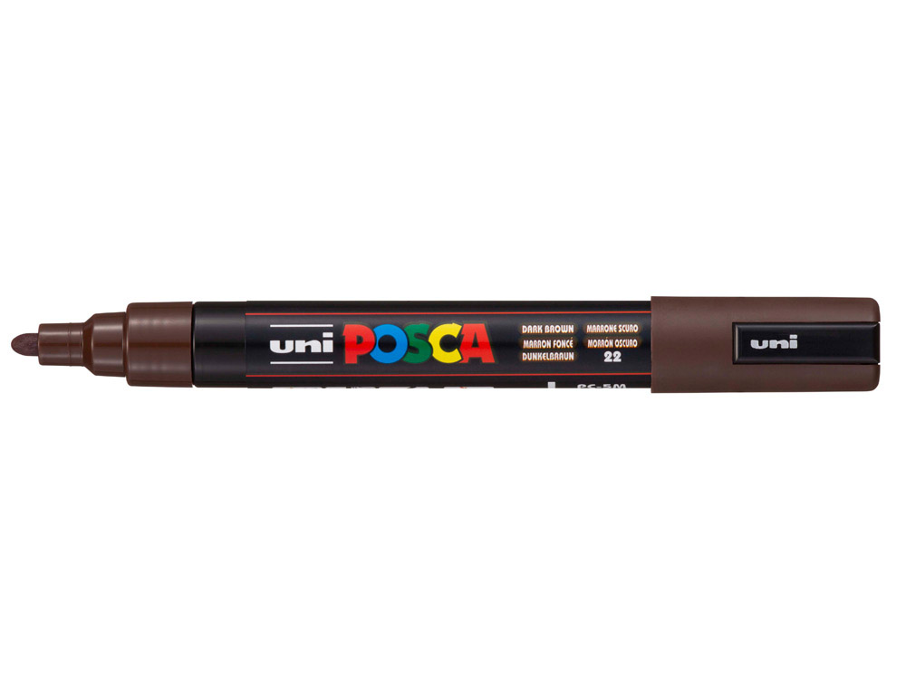 Marqueur posca pc5m peinture base eau inodore tout support pointe moyenne trait          1,8-2,5mm coloris marron
