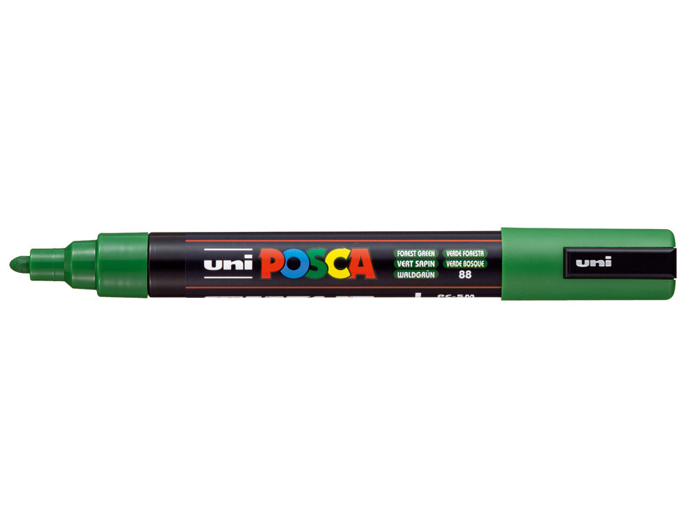 Marqueur posca pc5m peinture base eau inodore tout support pointe moyenne trait          1,8-2,5mm coloris vert sapin