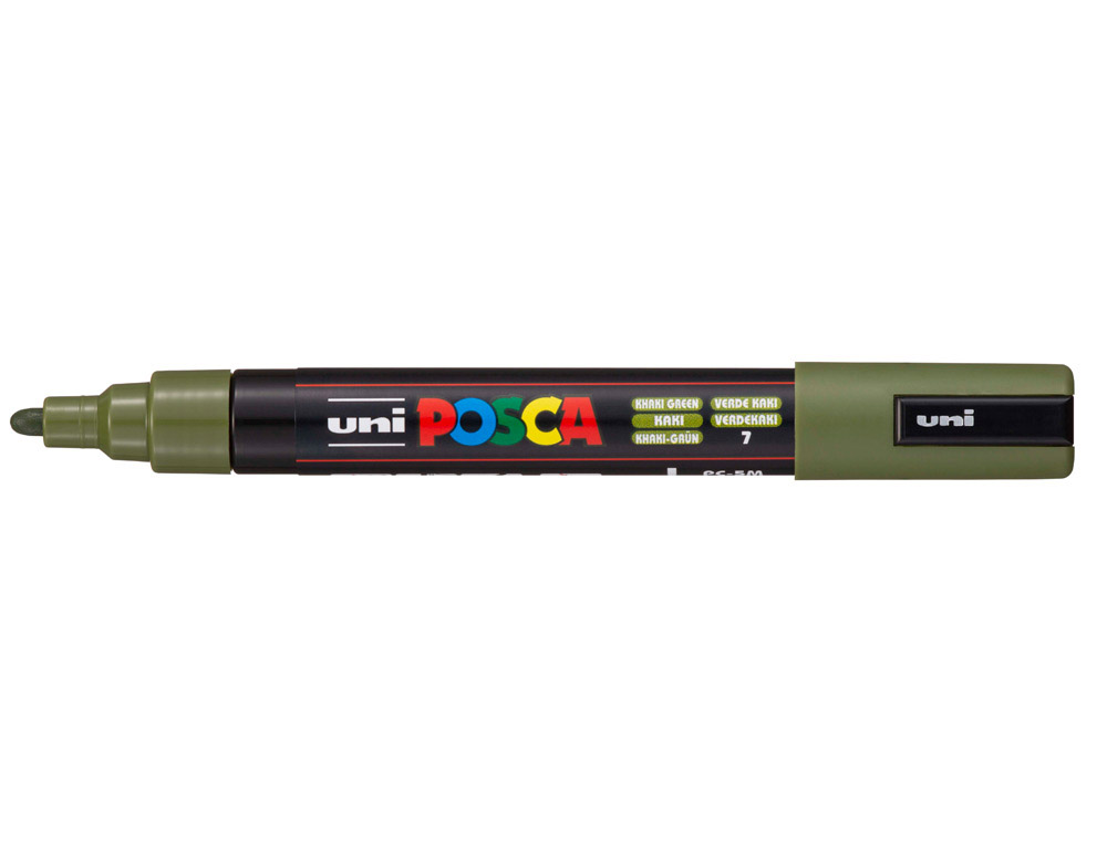 Marqueur posca pc5m peinture base eau inodore tout support pointe moyenne trait          1,8-2,5mm coloris vert kaki