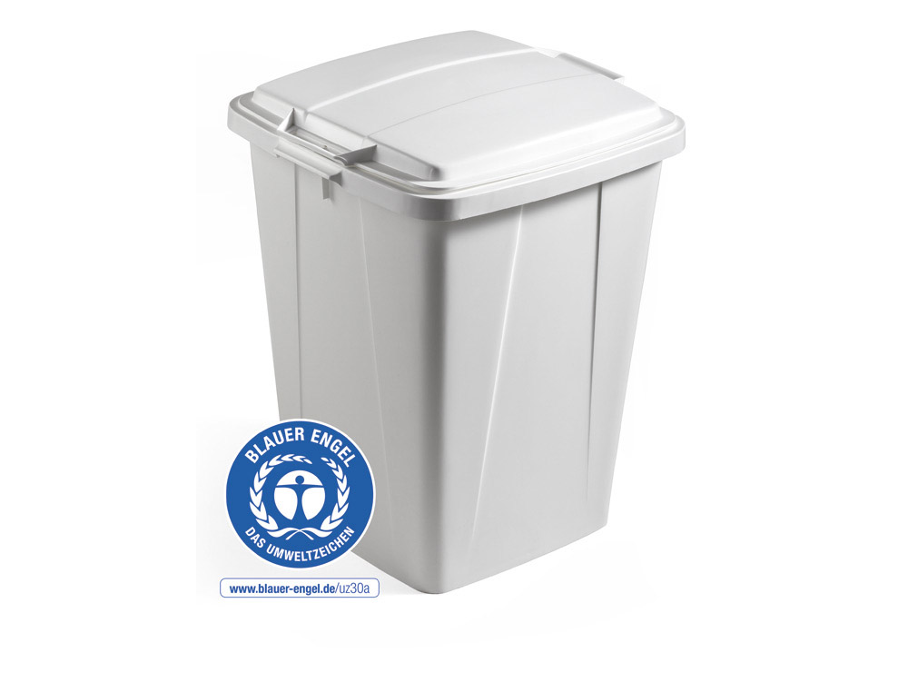 Conteneur a dechets durable durabin eco carre capacite    90l coloris gris