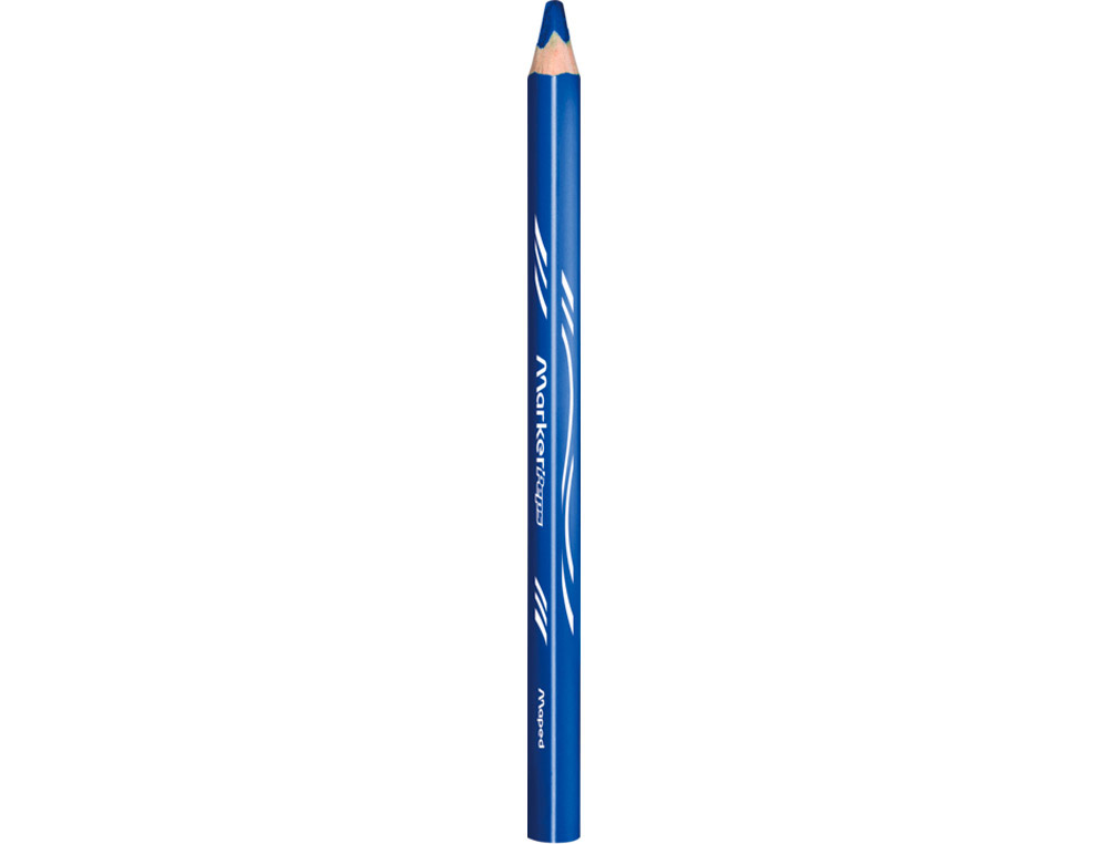 Crayon ardoise maped marker'peps bois effacable a  sec coloris bleu