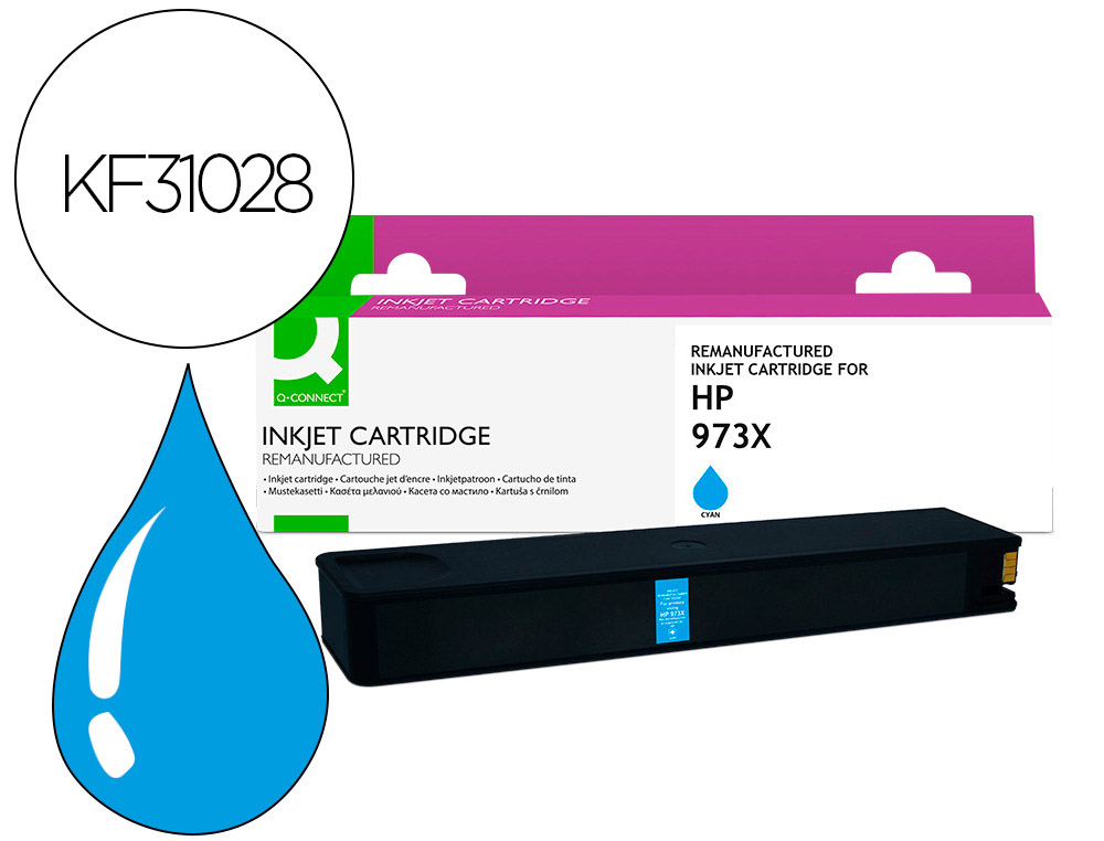 Cartouche d'encre compatible q-connect hp 973x 8500 p cyan
