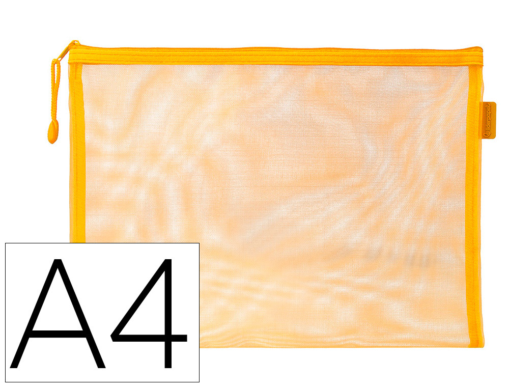 Pochette zip liderpapel a4 multiusage fermeture eclair   polyester transpirable        coloris jaune