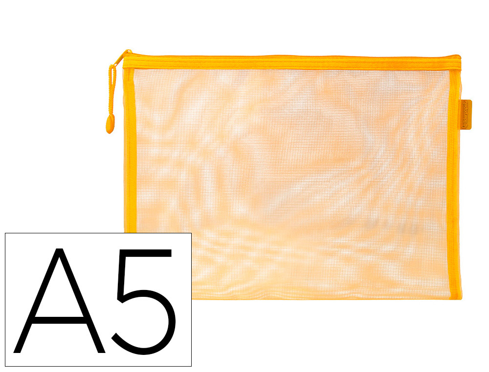 Pochette zip liderpapel a5 multiusage fermeture eclair   polyester transpirable        coloris jaune