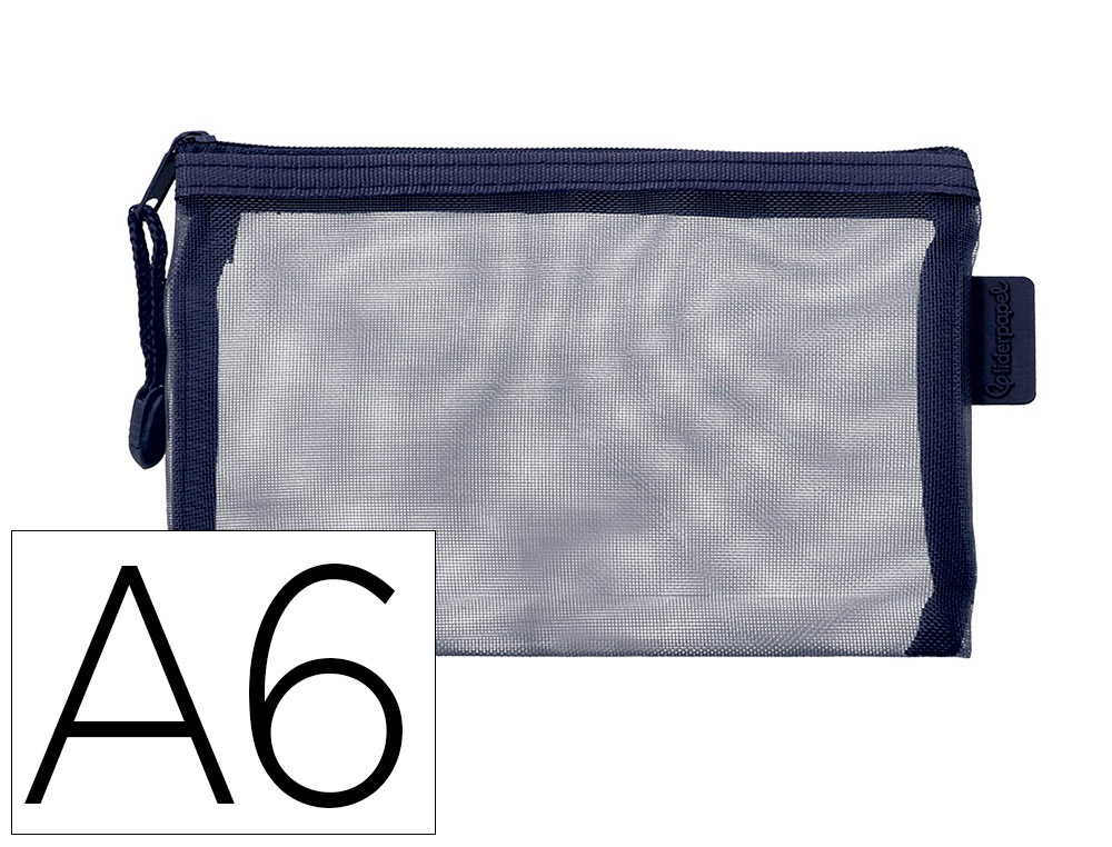 Pochette zip liderpapel a6 multiusage fermeture eclair   polyester transpirable        coloris bleu marine