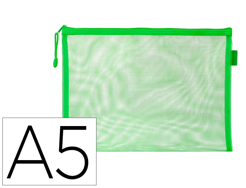 Pochette zip liderpapel a5 multiusage fermeture eclair   polyester transpirable        coloris vert