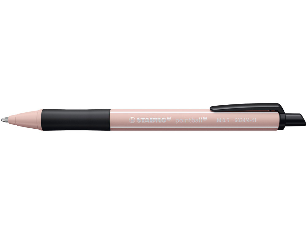 Stylo-bille stabilo pointball wild flowers 3200m d'ecriture trait 0,5mm retractable grip  antiderapant rose pivoine