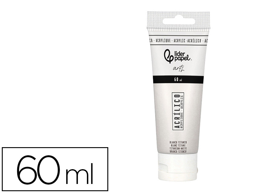 Peinture acrylique liderpapel tube en plastique de 60 ml    coloris blanc titane