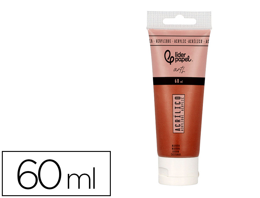 Peinture acrylique liderpapel tube en plastique de 60 ml    coloris marron