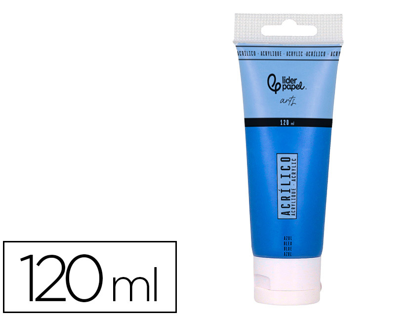 Peinture acrylique liderpapel tube en plastique de 120 ml   coloris bleu