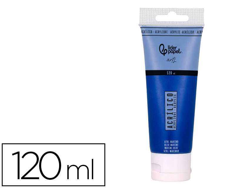 Peinture acrylique liderpapel tube en plastique de 120 ml   coloris bleu marine