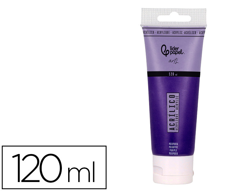 Peinture acrylique liderpapel tube en plastique de 120 ml   coloris pourpre