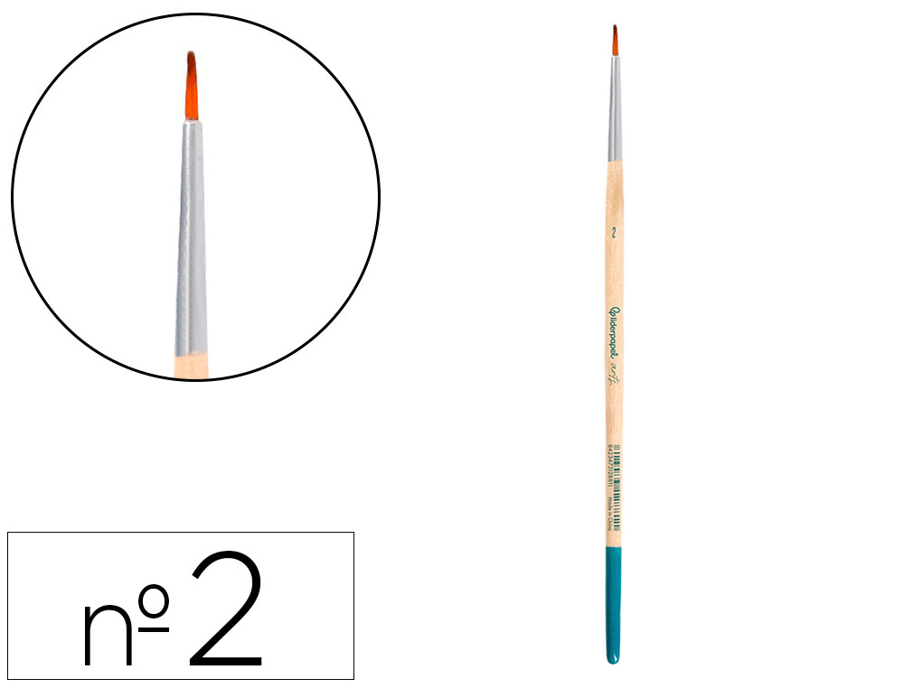 Pinceau pour peinture acrylique et aquarelle        liderpapel n 2 pointe ronde   en poils synthetiques