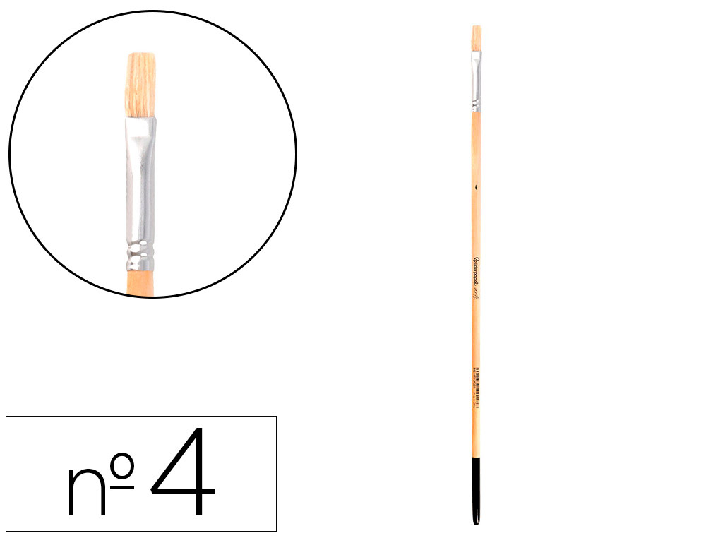Pinceau pour peinture a l huile et acrylique liderpapel n 4 pointe plate en poils de  soie certifie fsc