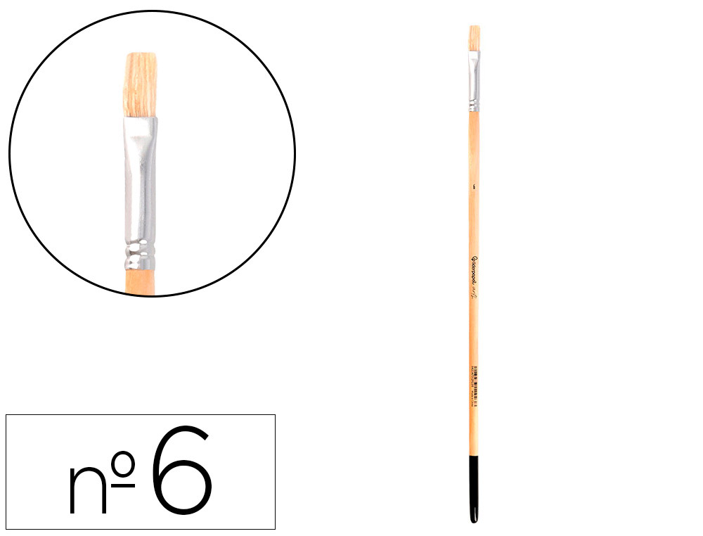 Pinceau pour peinture a l huile et acrylique liderpapel n 6 pointe plate en poils de  soie certifie fsc
