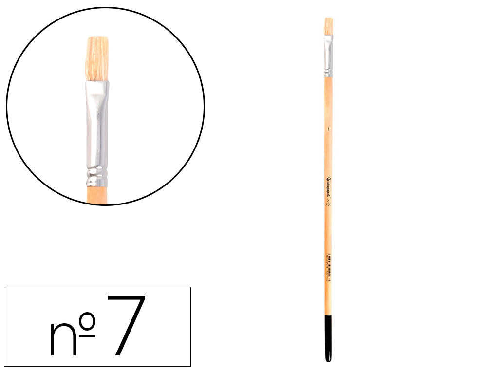 Pinceau pour peinture a l huile et acrylique liderpapel n 7 pointe plate en poils de  soie certifie fsc