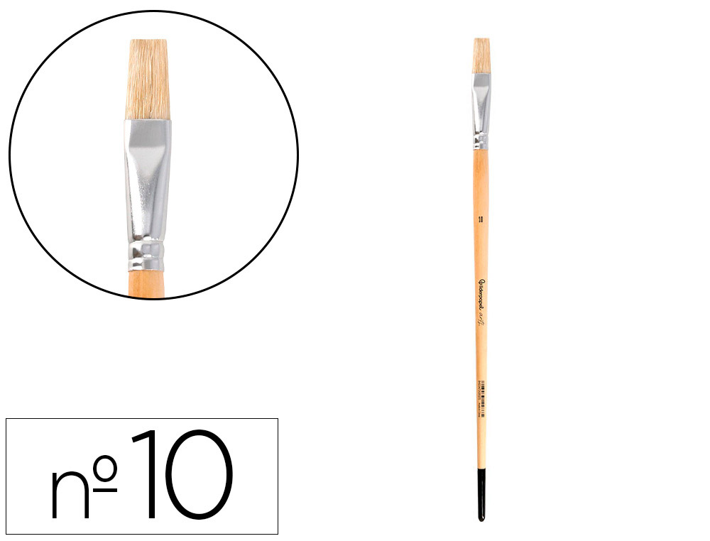 Pinceau pour peinture a l huile et acrylique liderpapel n 10 pointe plate en poils de soie certifie fsc