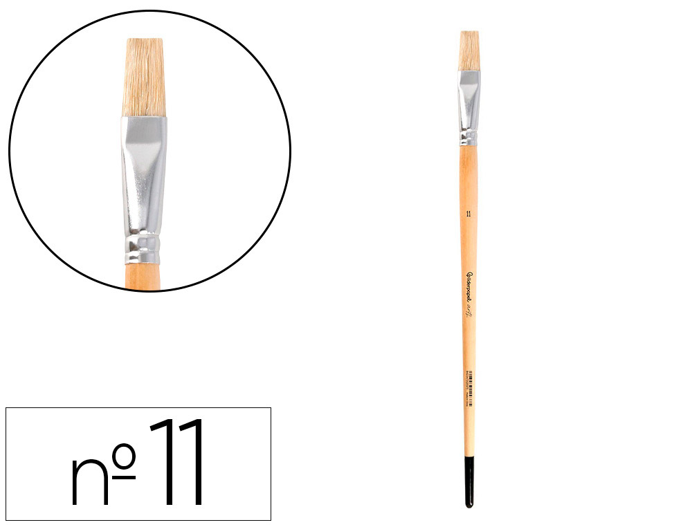 Pinceau pour peinture a l huile et acrylique liderpapel n 11 pointe plate en poils de soie certifie fsc
