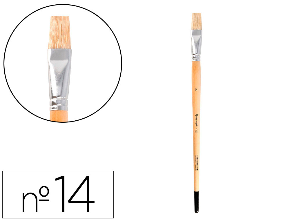 Pinceau pour peinture a l huile et acrylique liderpapel n 14 pointe plate en poils de soie certifie fsc