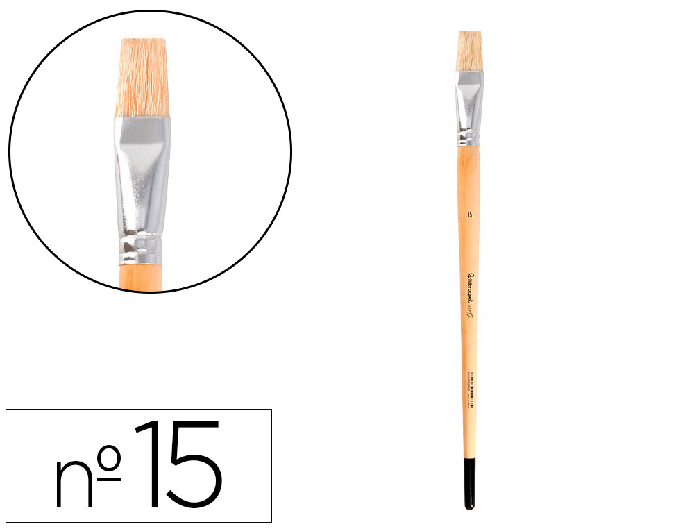Pinceau pour peinture a l huile et acrylique liderpapel n 15 pointe plate en poils de soie certifie fsc