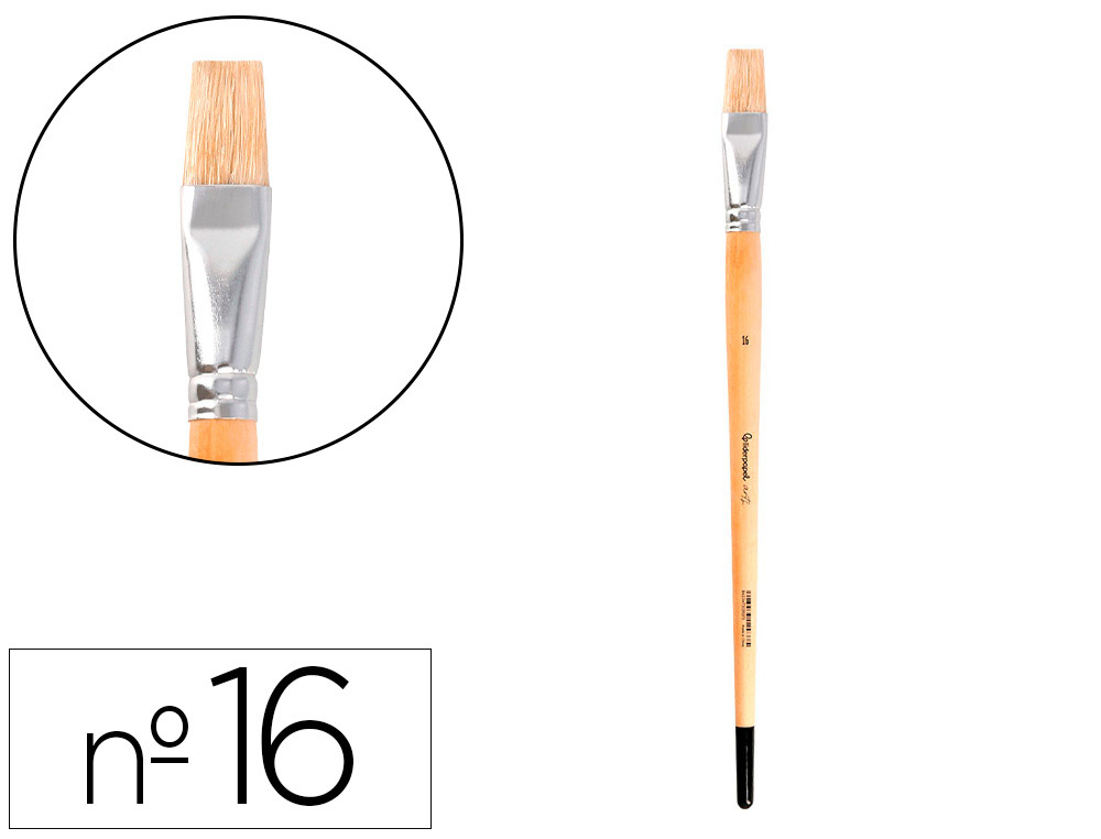 Pinceau pour peinture a l huile et acrylique liderpapel n 16 pointe plate en poils de soie certifie fsc