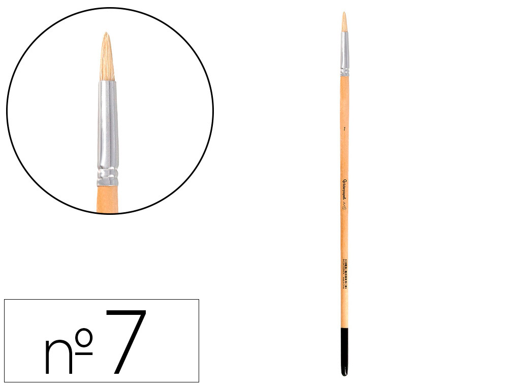 Pinceau pour peinture a l huile et acrylique liderpapel n 7 pointe ronde en poils de  soie certifie fsc