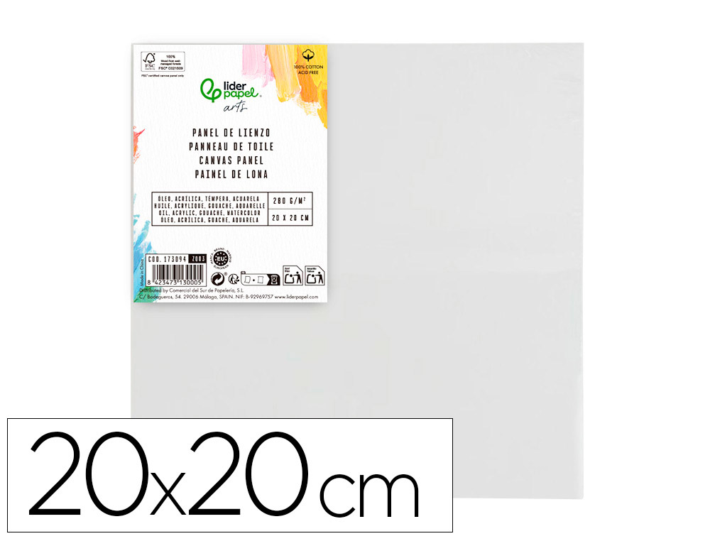 Panneau de toile liderpapel 20x20 cm 280g/m2 certifie fsc