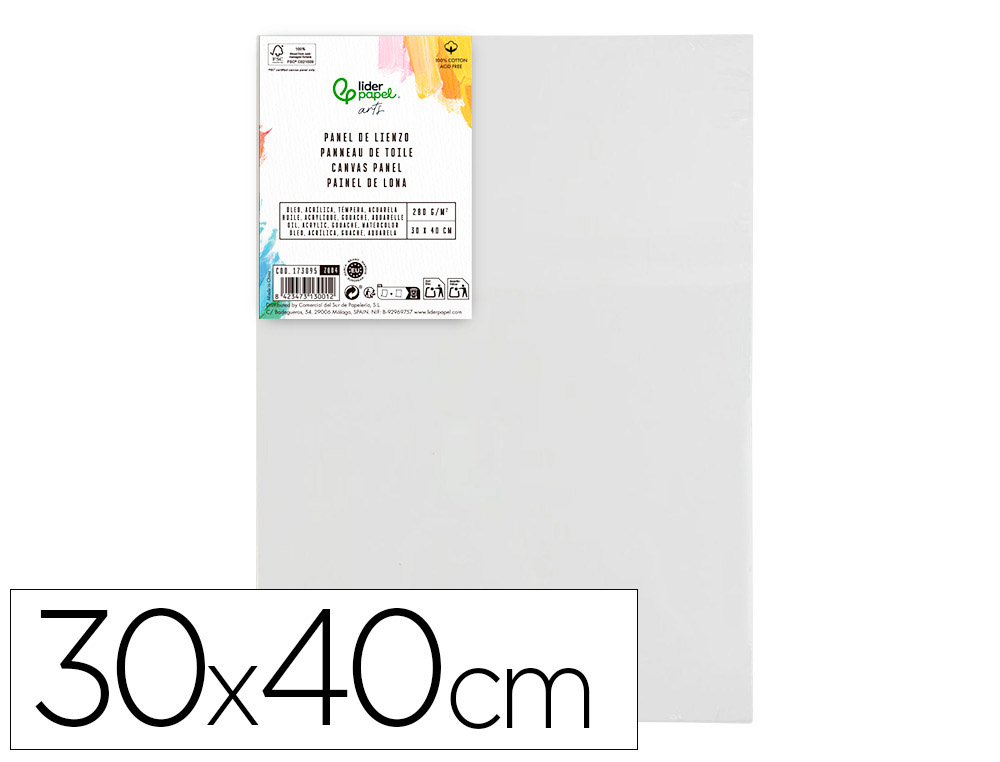 Panneau de toile liderpapel 30x40 cm 280g/m2 certifie fsc
