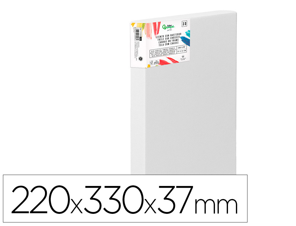 Toile sur chassis 3d liderpapel 4p extra large     agrafee au dos 100% coton     22x33 cm 380g/m2 certifie
