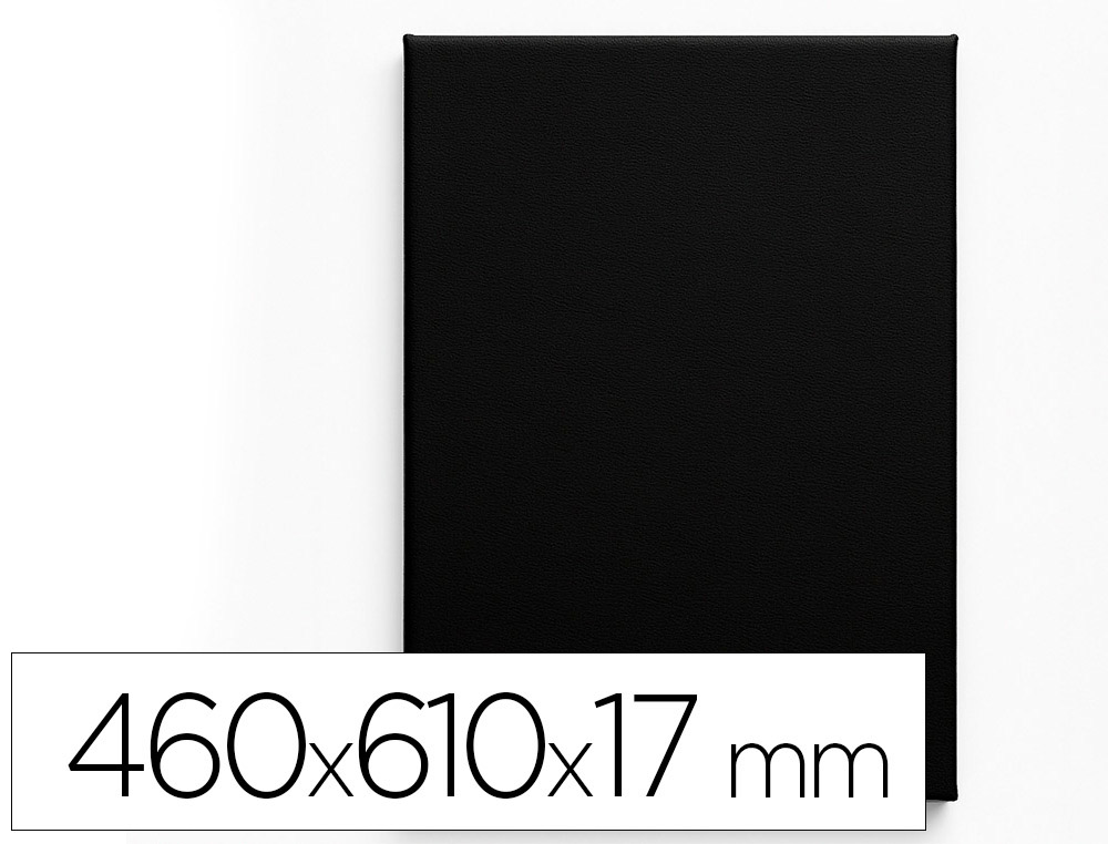 Toile noire sur chassis liderpapel 12p agrafee au dos 100% coton 46x61 cm 320g/m2   certifie fsc