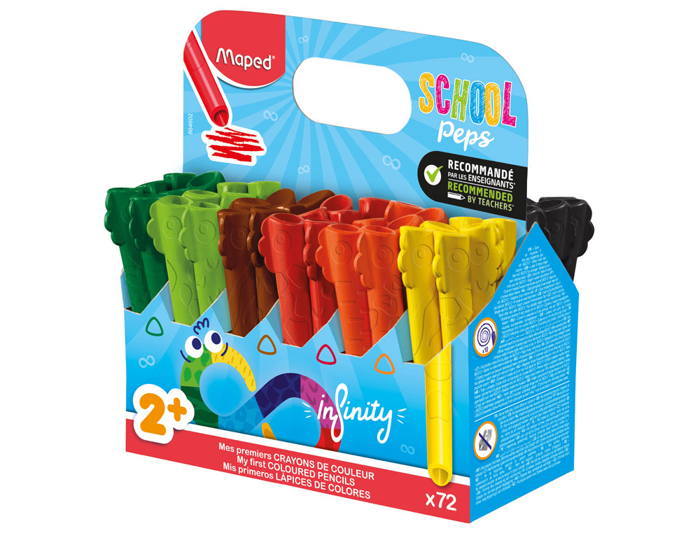 Crayon couleur maped color'peps infinity kidy      coloris assortis school pack  72 unites